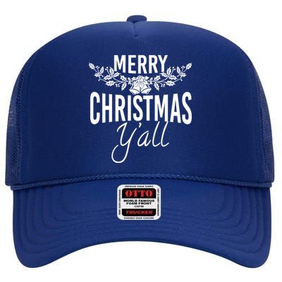 Marry Christmas Y'all High Crown Mesh Back Trucker Hat