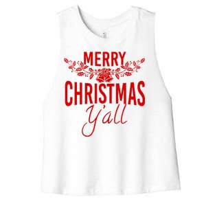 Marry Christmas Y'all Women's Racerback Cropped Tank