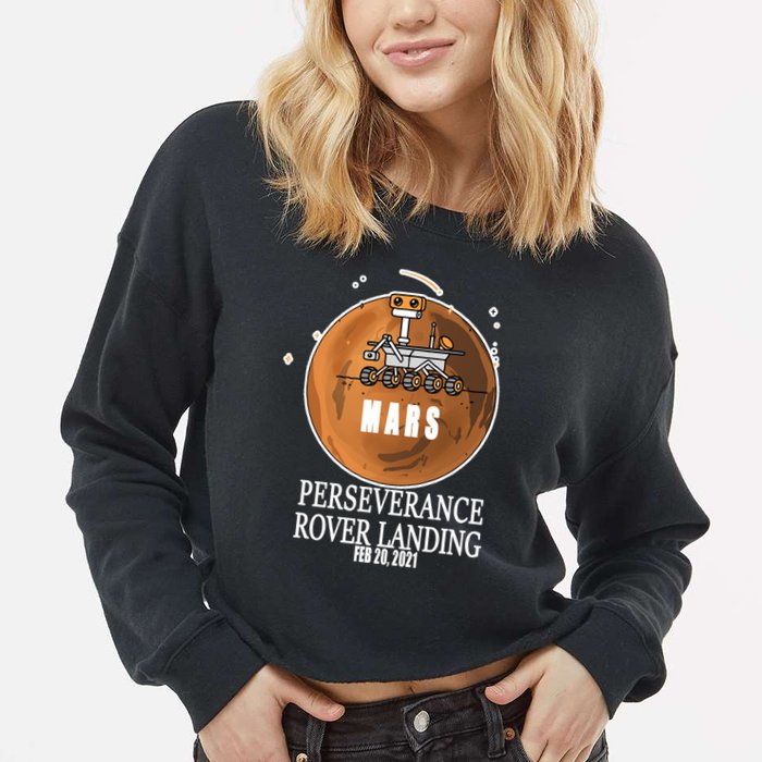 Mars Rover Landing Perseverance Cropped Pullover Crew