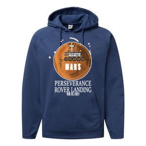 Mars Rover Landing Perseverance Performance Fleece Hoodie