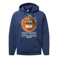 Mars Rover Landing Perseverance Performance Fleece Hoodie