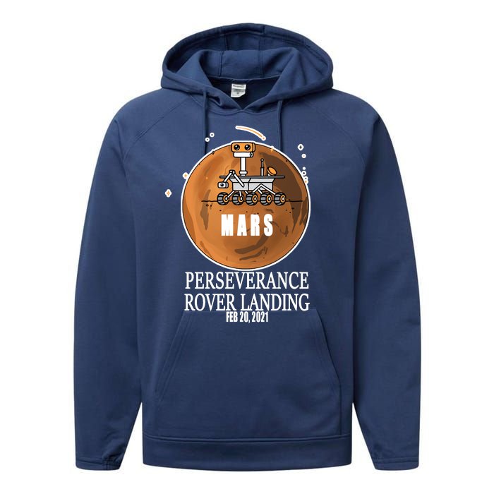 Mars Rover Landing Perseverance Performance Fleece Hoodie