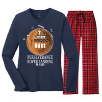 Mars Rover Landing Perseverance Women's Long Sleeve Flannel Pajama Set 