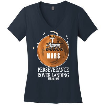 Mars Rover Landing Perseverance Women's V-Neck T-Shirt