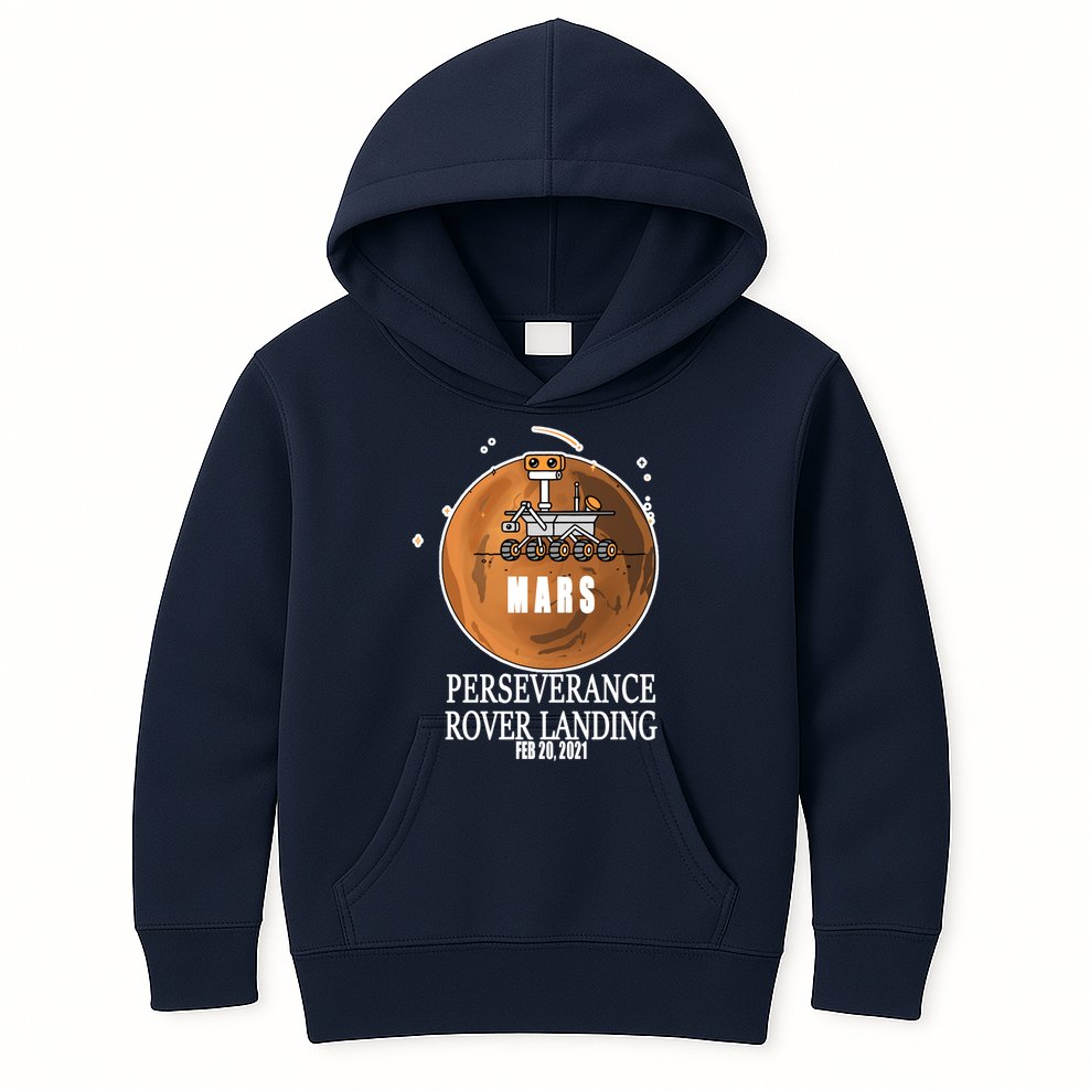 Mars Rover Landing Perseverance Kids Hoodie