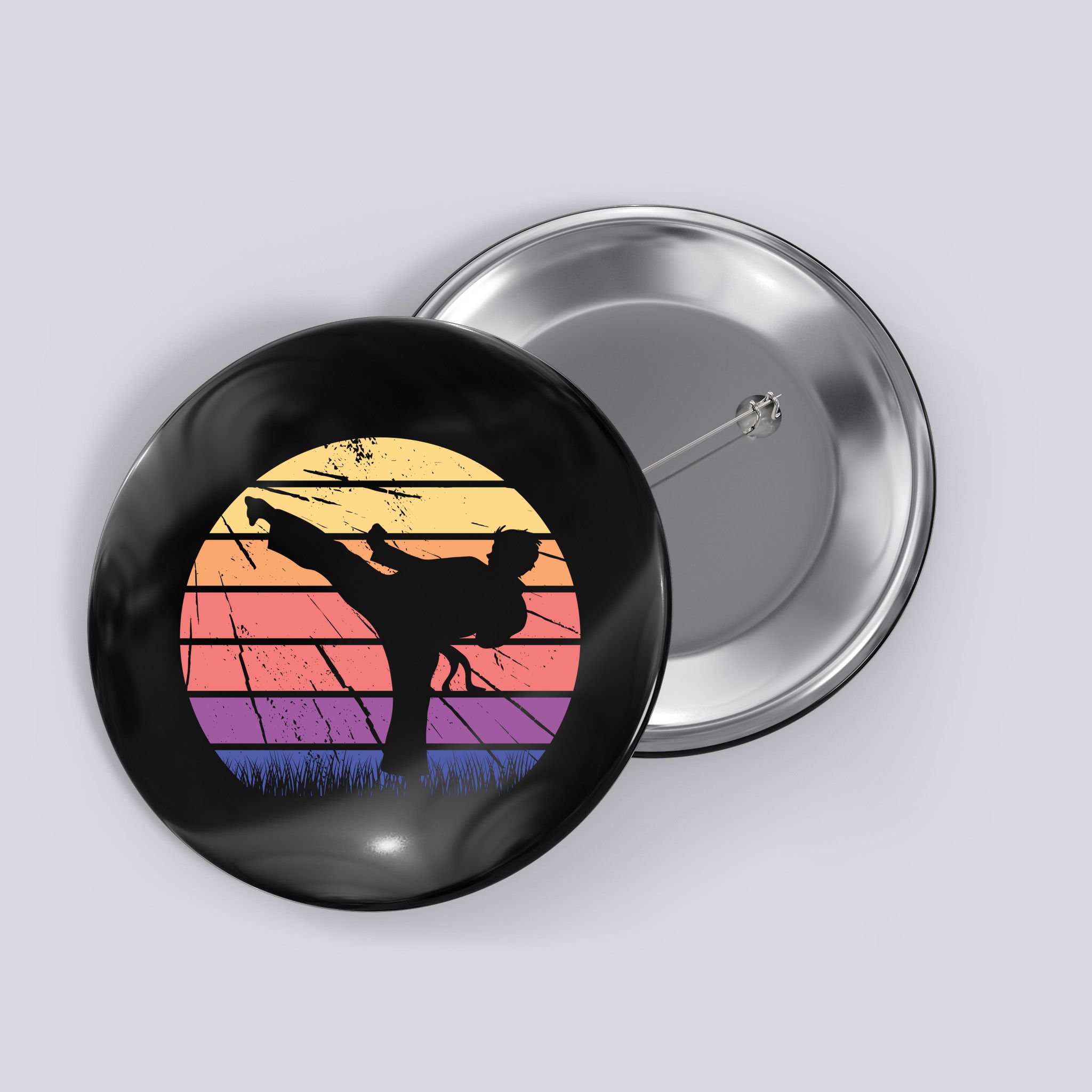 Martial Arts Retro Button