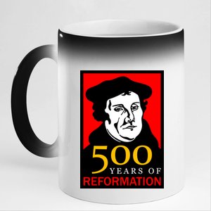 Martin Luther 500 Years of Reformation Day 11oz Black Color Changing Mug