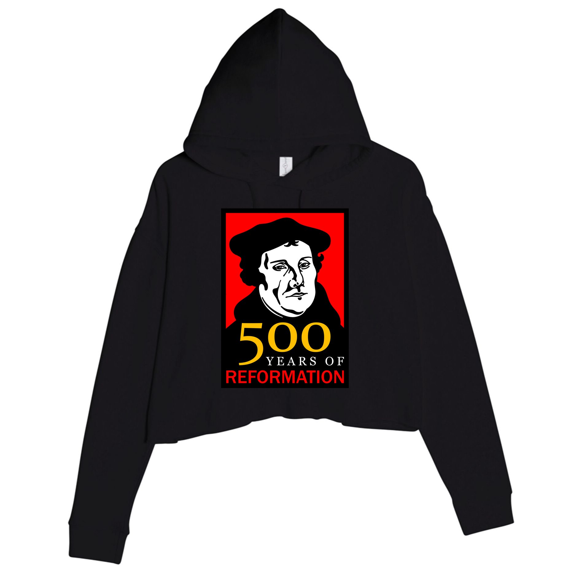 Martin Luther 500 Years of Reformation Day Crop Fleece Hoodie