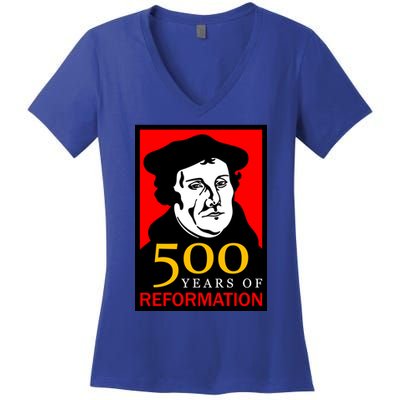 Martin Luther 500 Years of Reformation Day Women's V-Neck T-Shirt