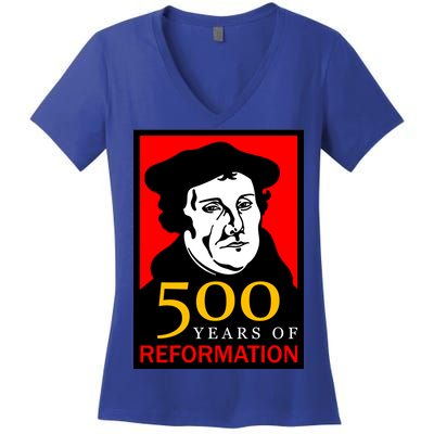 Martin Luther 500 Years of Reformation Day Women's V-Neck T-Shirt