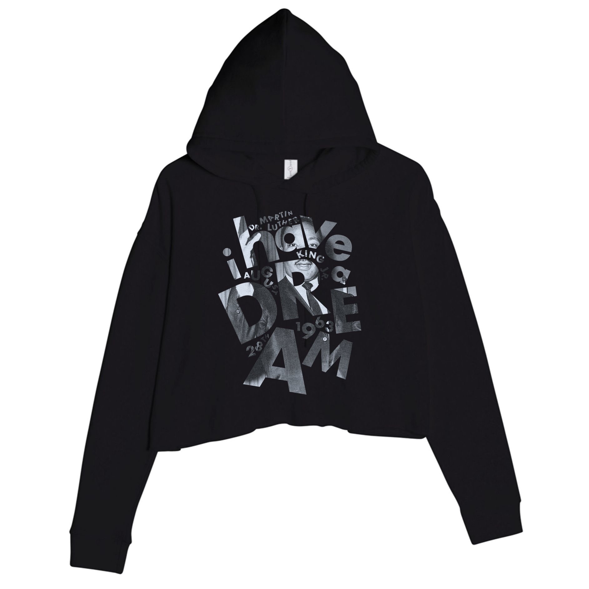 Martin Luther King I Have A Dream Portrait  Crop Fleece Hoodie
