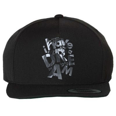 Martin Luther King I Have A Dream Portrait  Wool Snapback Cap