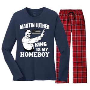 Martin Luther King Is My Homeboy Women's Long Sleeve Flannel Pajama Set 