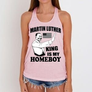 Martin Luther King Is My Homeboy Women's Knotted Racerback Tank