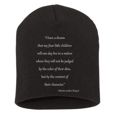 Martin Luther King Jr. Quote Short Acrylic Beanie