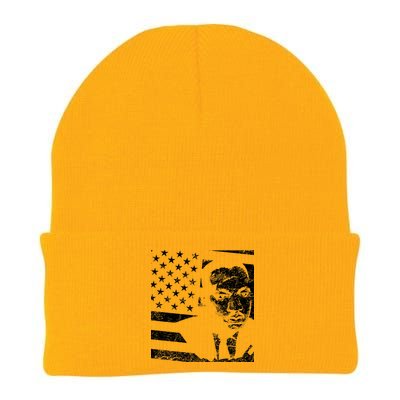 Martin Luther King Jr Distressed MLK Flag Knit Cap Winter Beanie