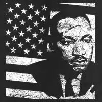 Martin Luther King Jr Distressed MLK Flag 7 Panel Mesh Trucker Snapback Hat