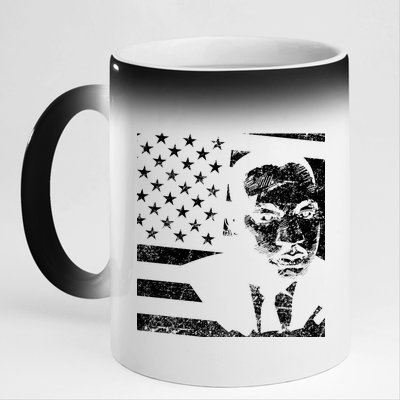 Martin Luther King Jr Distressed MLK Flag 11oz Black Color Changing Mug