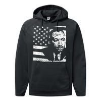 Martin Luther King Jr Distressed MLK Flag Performance Fleece Hoodie