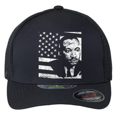 Martin Luther King Jr Distressed MLK Flag Flexfit Unipanel Trucker Cap