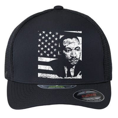 Martin Luther King Jr Distressed MLK Flag Flexfit Unipanel Trucker Cap