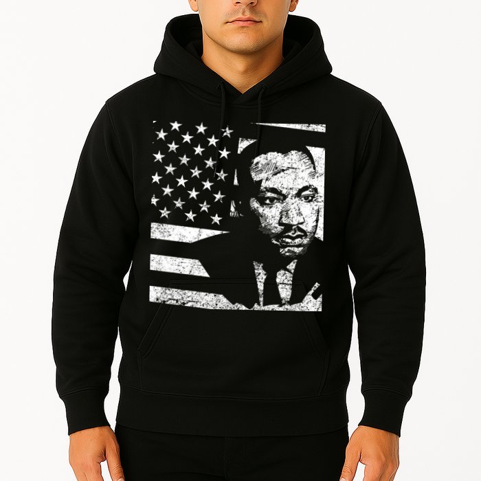 Martin Luther King Jr Distressed MLK Flag Hoodie