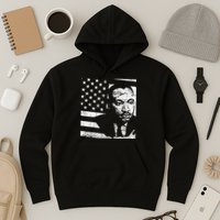 Martin Luther King Jr Distressed MLK Flag Hoodie