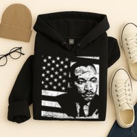 Martin Luther King Jr Distressed MLK Flag Hoodie