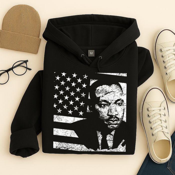 Martin Luther King Jr Distressed MLK Flag Hoodie