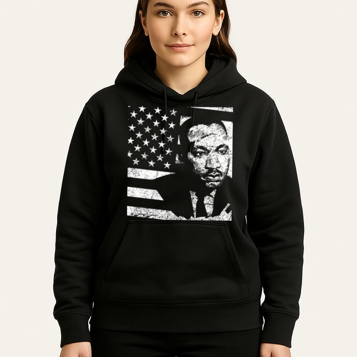Martin Luther King Jr Distressed MLK Flag Hoodie