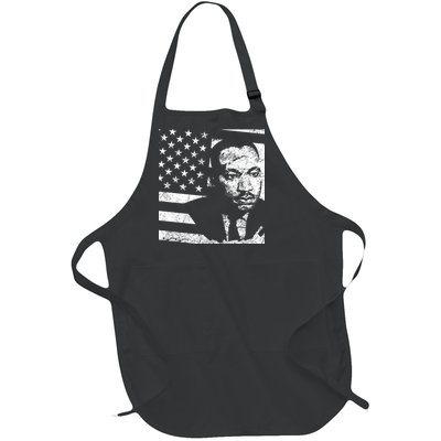 Martin Luther King Jr Distressed MLK Flag Full-Length Apron With Pockets