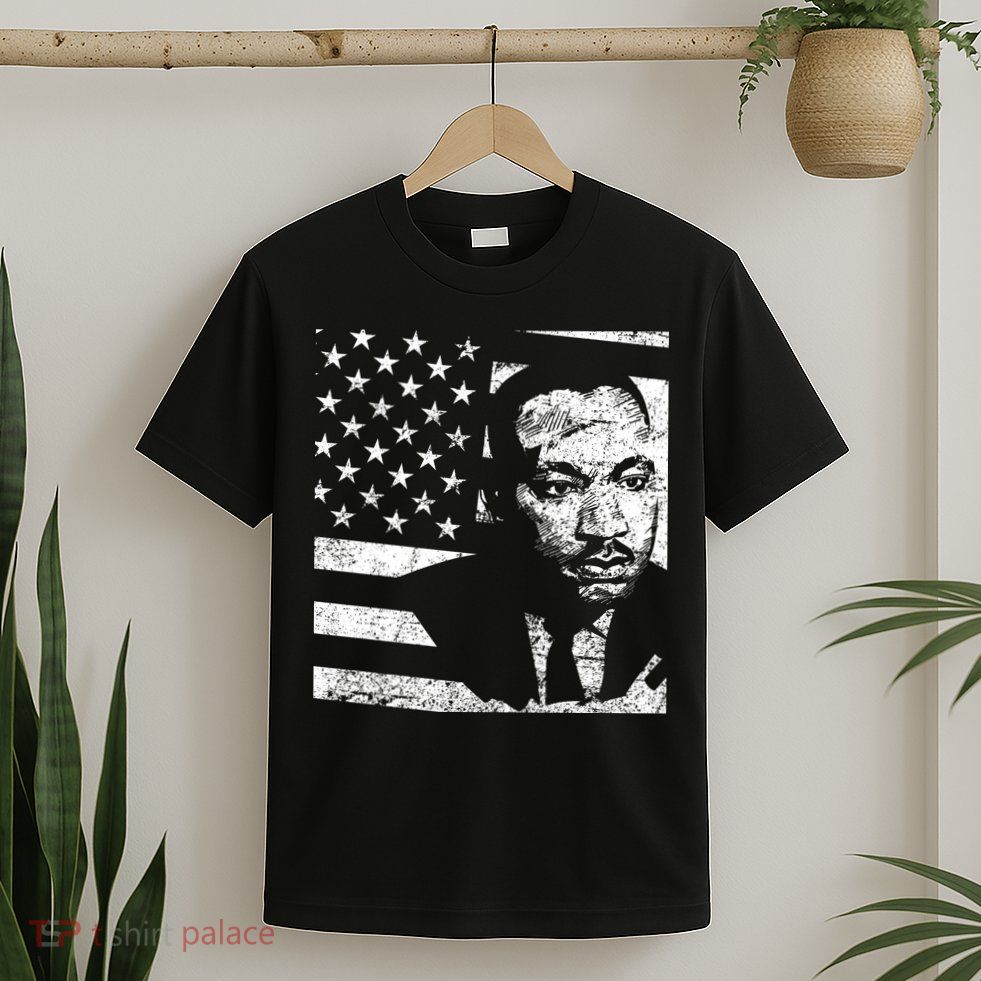 Martin Luther King Jr Distressed MLK Flag T-Shirt