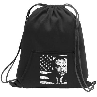 Martin Luther King Jr Distressed MLK Flag Sweatshirt Cinch Pack Bag