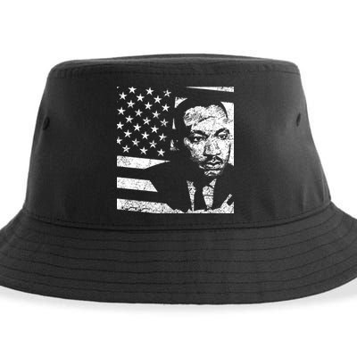 Martin Luther King Jr Distressed MLK Flag Sustainable Bucket Hat