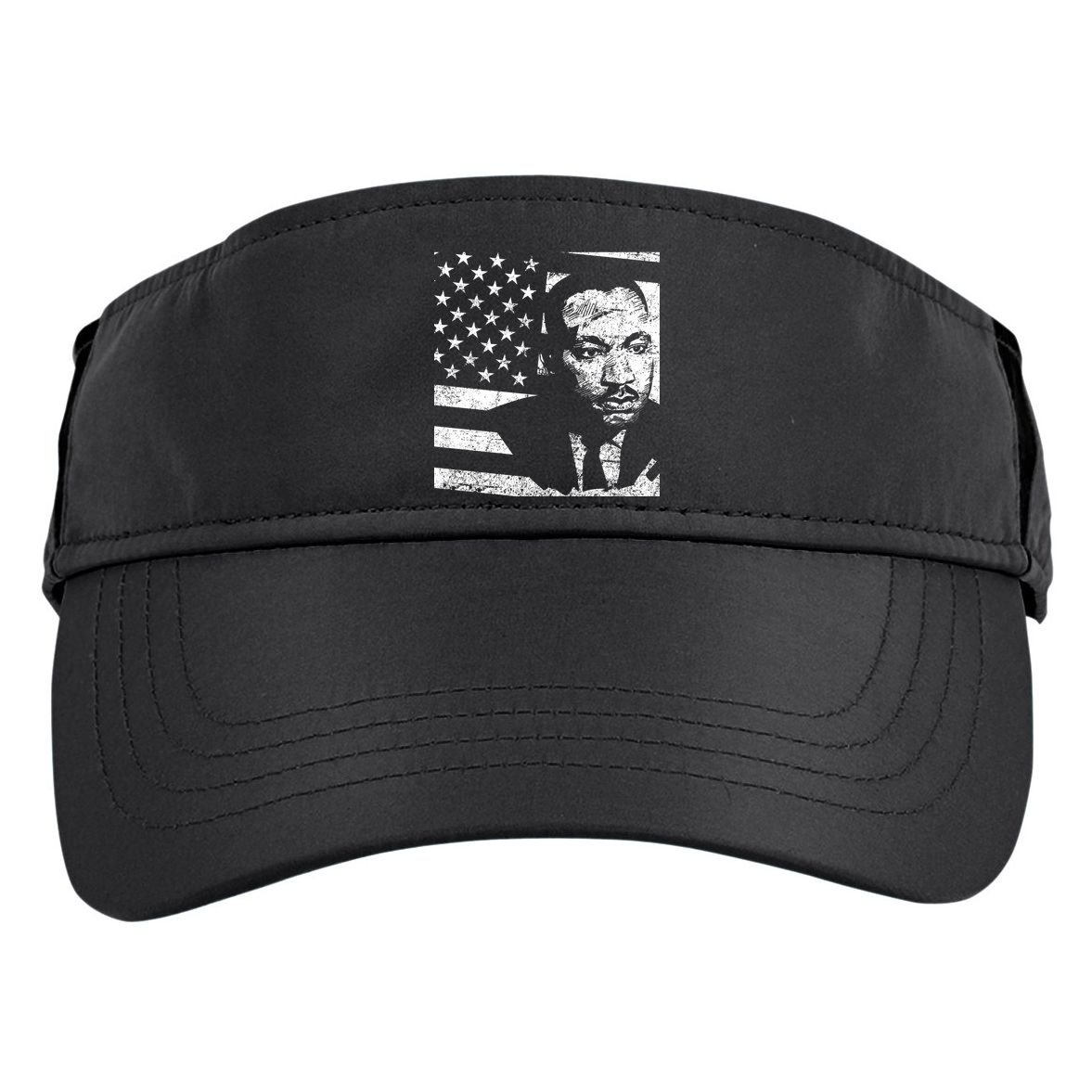 Martin Luther King Jr Distressed MLK Flag Adult Drive Performance Visor