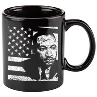 Martin Luther King Jr Distressed MLK Flag 11oz C Handle Ceramic Mug