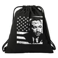 Martin Luther King Jr Distressed MLK Flag Drawstring Bag