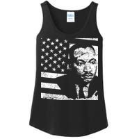 Martin Luther King Jr Distressed MLK Flag Ladies Essential Tank