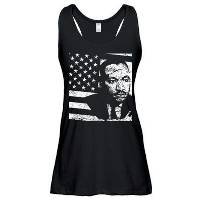 Martin Luther King Jr Distressed MLK Flag Ladies Essential Flowy Tank