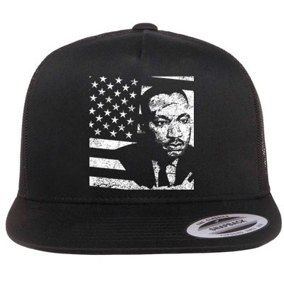 Martin Luther King Jr Distressed MLK Flag Flat Bill Trucker Hat