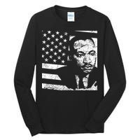 Martin Luther King Jr Distressed MLK Flag Tall Long Sleeve T-Shirt