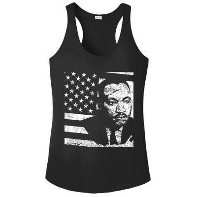 Martin Luther King Jr Distressed MLK Flag Ladies PosiCharge Competitor Racerback Tank