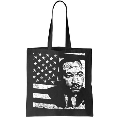 Martin Luther King Jr Distressed MLK Flag Tote Bag