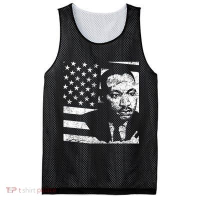 Martin Luther King Jr Distressed MLK Flag Mesh Reversible Basketball Jersey Tank
