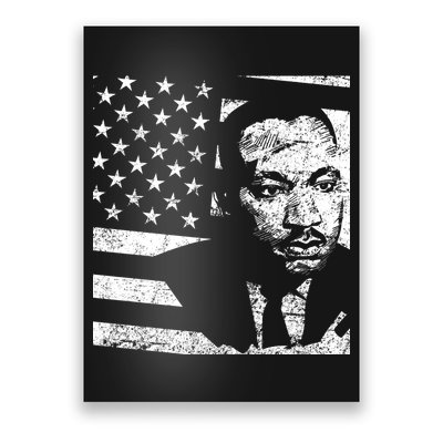 Martin Luther King Jr Distressed MLK Flag Poster