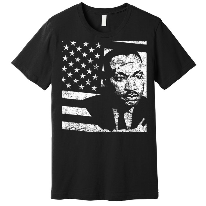 Martin Luther King Jr Distressed MLK Flag Premium T-Shirt