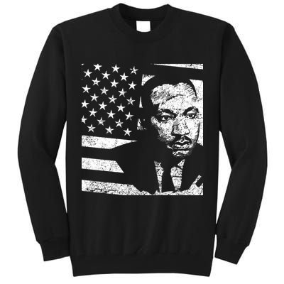 Martin Luther King Jr Distressed MLK Flag Tall Sweatshirt