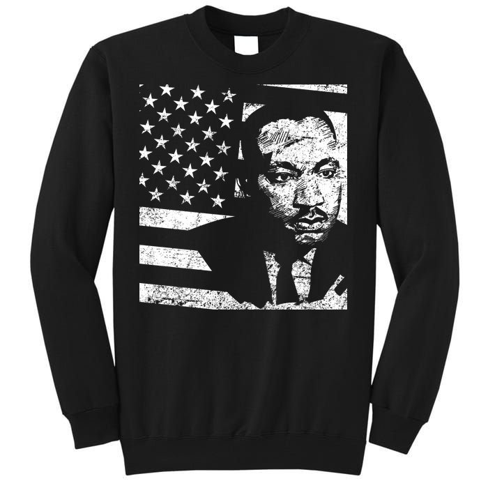 Martin Luther King Jr Distressed MLK Flag Tall Sweatshirt