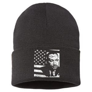 Martin Luther King Jr Distressed MLK Flag Sustainable Knit Beanie