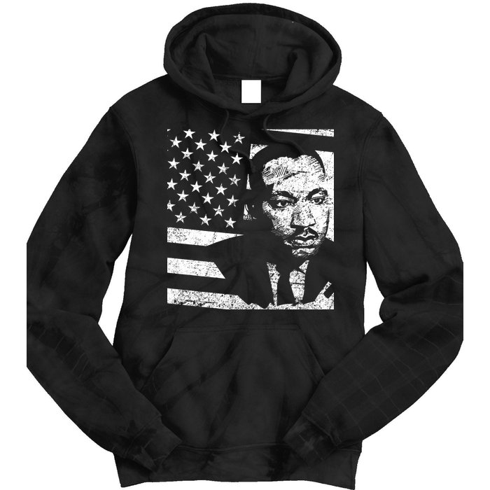 Martin Luther King Jr Distressed MLK Flag Tie Dye Hoodie